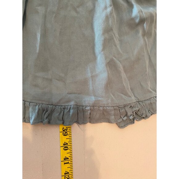 Shabby Chic Dress Bohemian Blue Ruffled Short Sleeve Smocked Waist XS - Picture 4 of 9